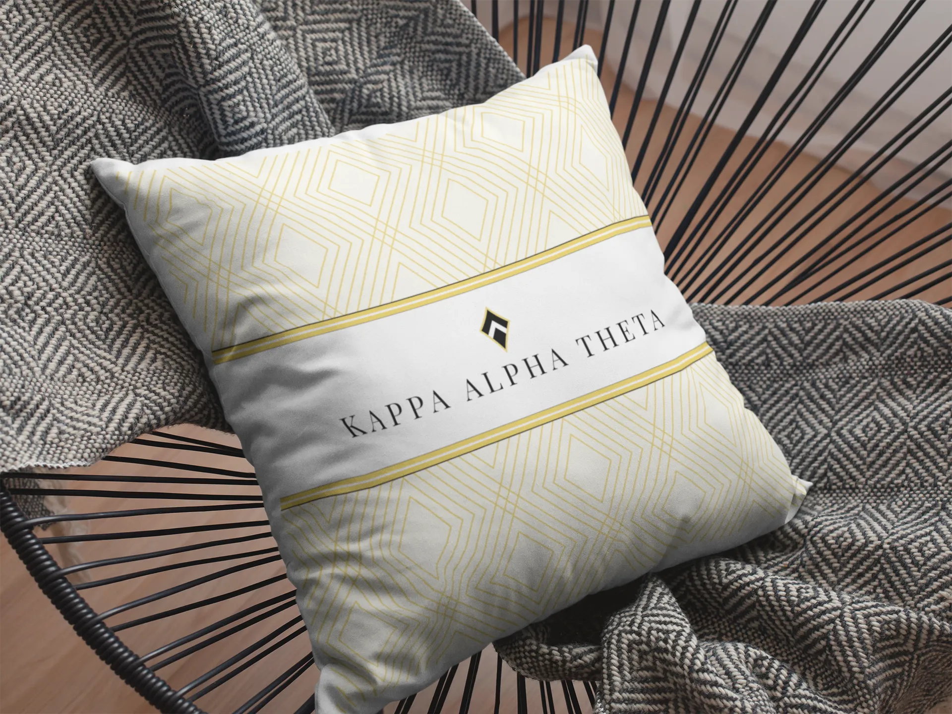 Kappa Alpha Theta 18" Throw Pillow Cover Diamond Pattern | Dorm Decor | Gifts