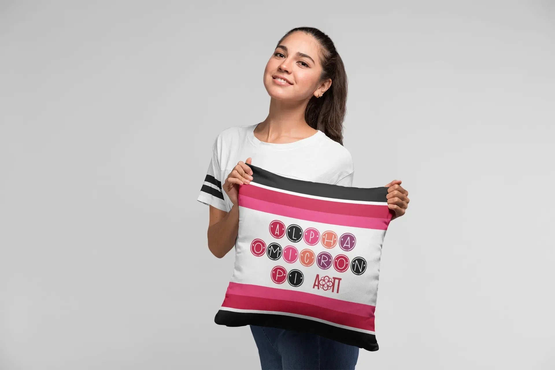 Alpha Omicron Pi 18" Throw Pillow Cover - Dots Pillow Covers