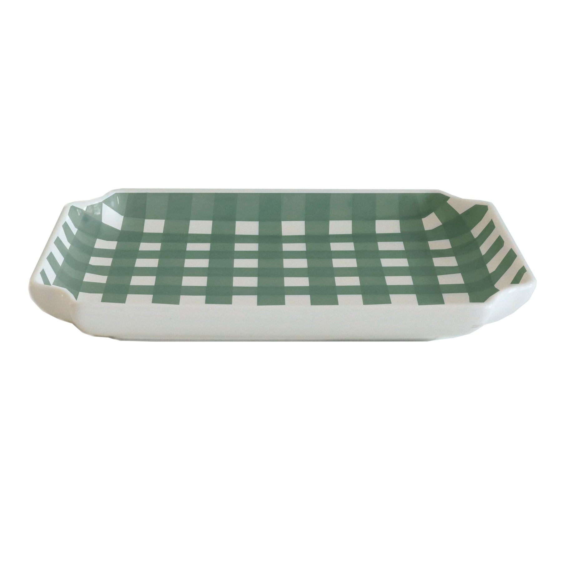 Pastel Gingham Decorative Tray – Dorm Room Accent & Desk Organizer
