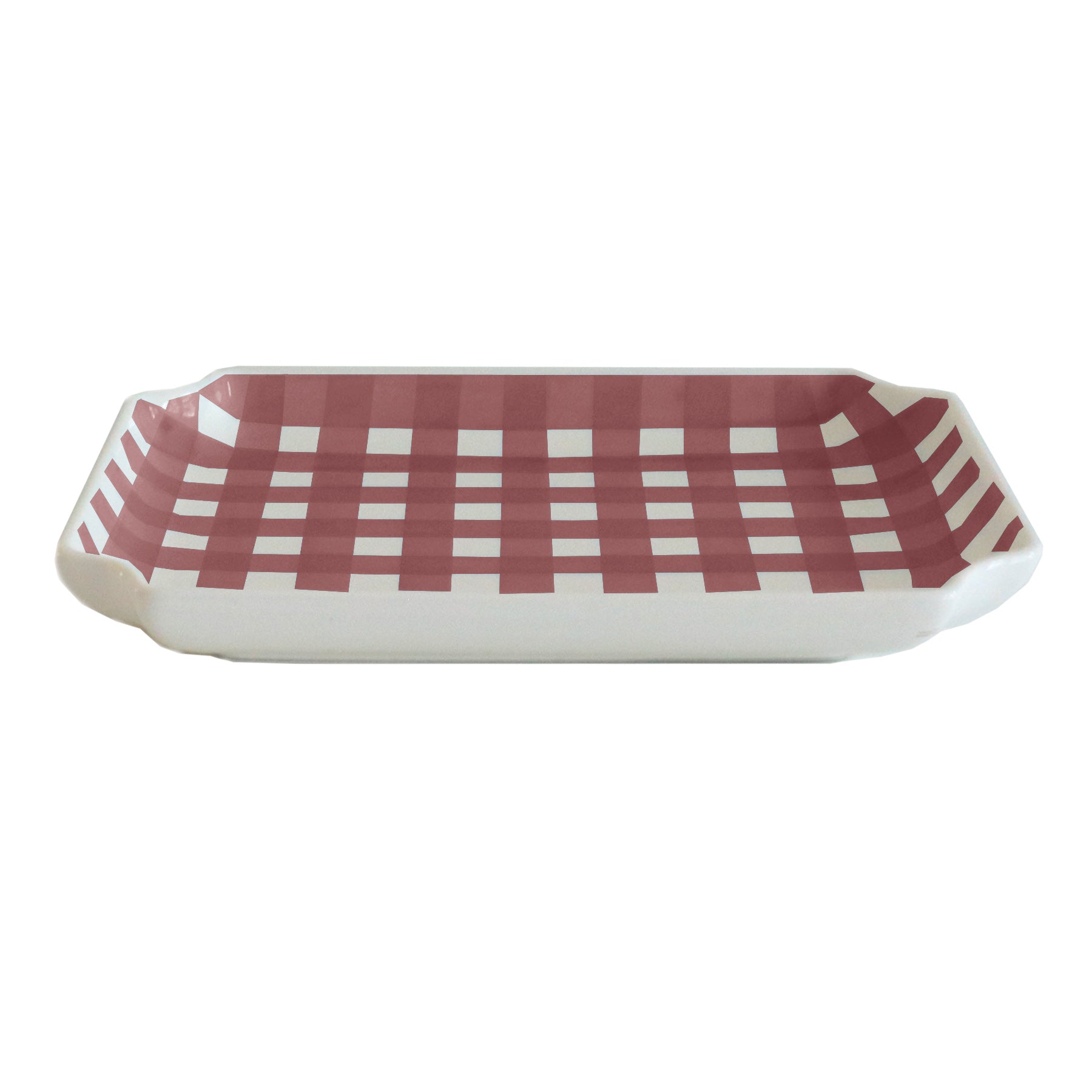 Pastel Gingham Decorative Tray – Dorm Room Accent & Desk Organizer