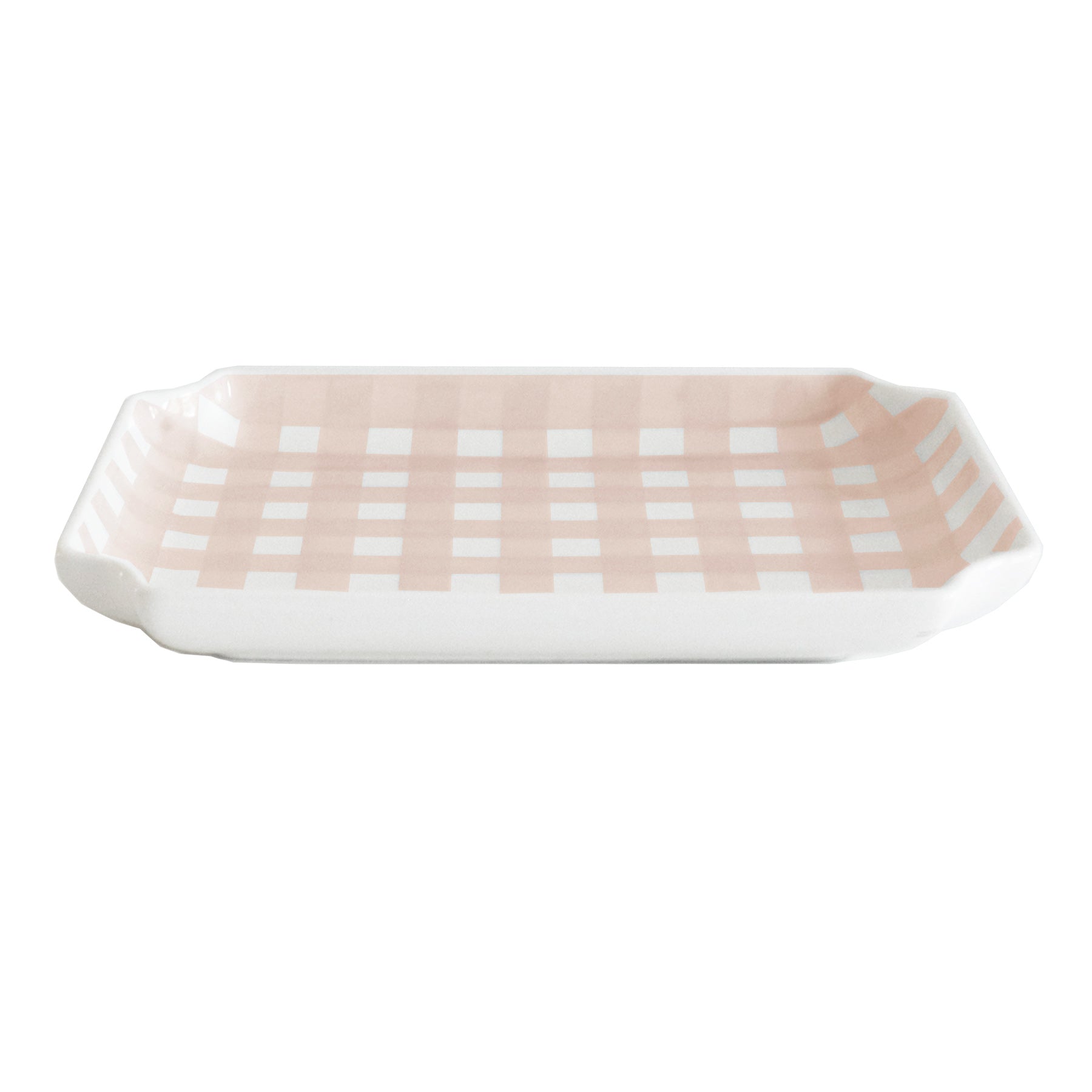 Pastel Gingham Decorative Tray – Dorm Room Accent & Desk Organizer
