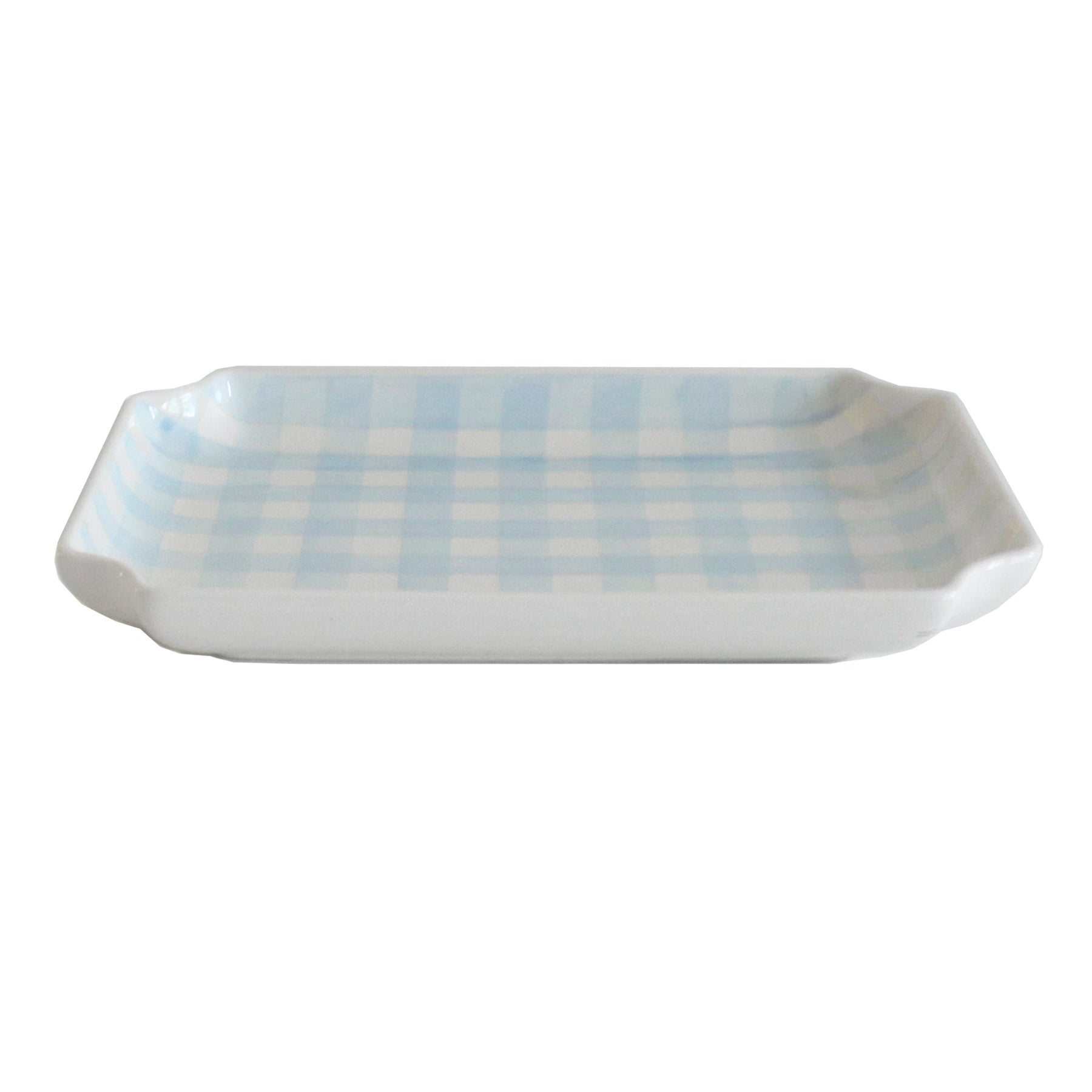 Pastel Gingham Decorative Tray – Dorm Room Accent & Desk Organizer